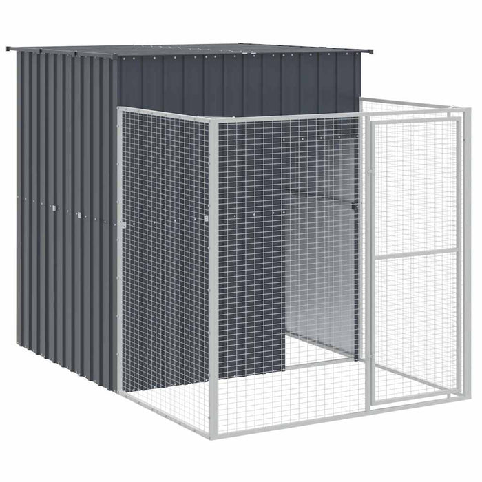Cușcă câine cu țarc antracit 165x251x181 cm oțel galvanizat - WALTI WALTI