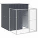 Cușcă câine cu țarc antracit 165x251x181 cm oțel galvanizat - WALTI WALTI