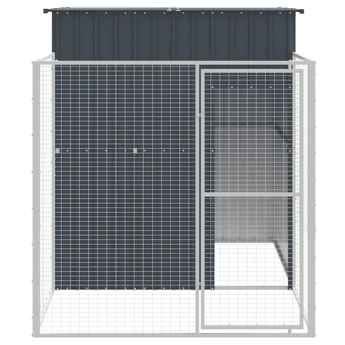 Cușcă câine cu țarc antracit 165x251x181 cm oțel galvanizat - WALTI WALTI