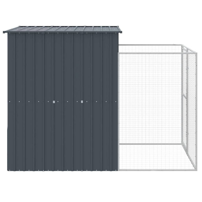 Cușcă câine cu țarc antracit 165x251x181 cm oțel galvanizat - WALTI WALTI