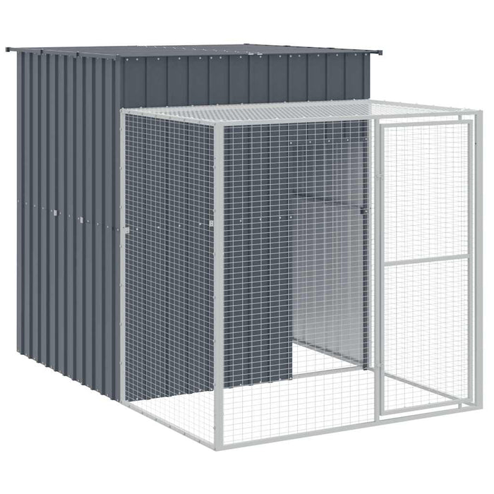 Coteț de pui cu incintă antracit 165x251x181 cm oțel galvanizat - WALTI WALTI