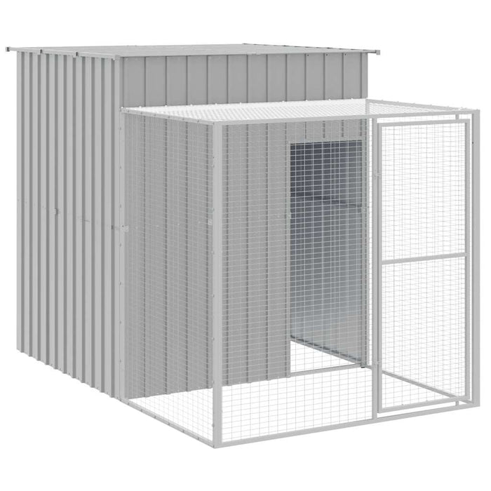 Coteț pui cu incintă gri deschis 165x251x181 cm oțel galvanizat - WALTI WALTI