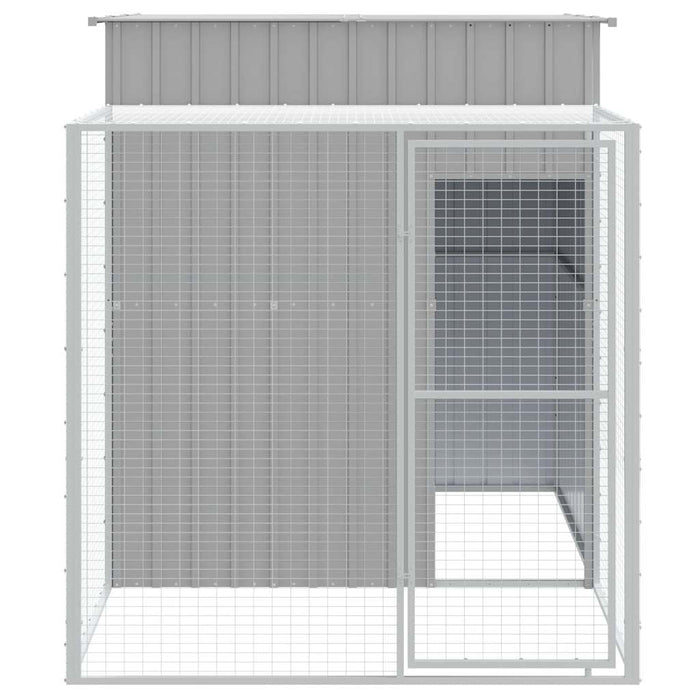Coteț pui cu incintă gri deschis 165x251x181 cm oțel galvanizat - WALTI WALTI