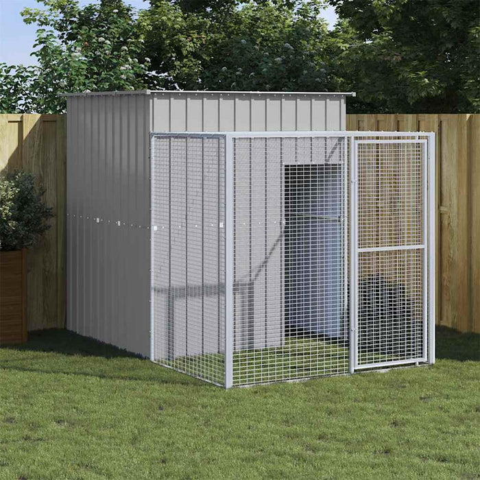 Coteț pui cu incintă gri deschis 165x251x181 cm oțel galvanizat - WALTI WALTI