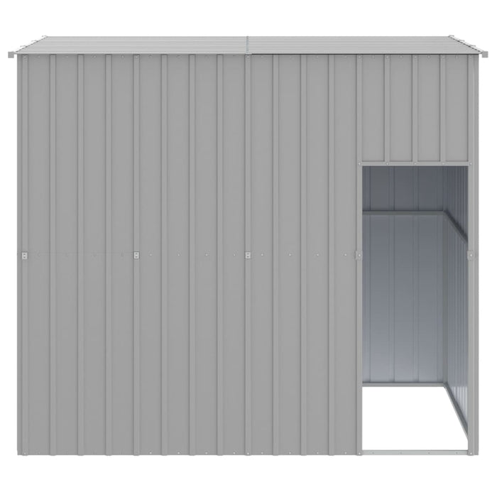 Casă câine & acoperiș gri deschis 214x153x181cm oțel galvanizat - WALTI WALTI