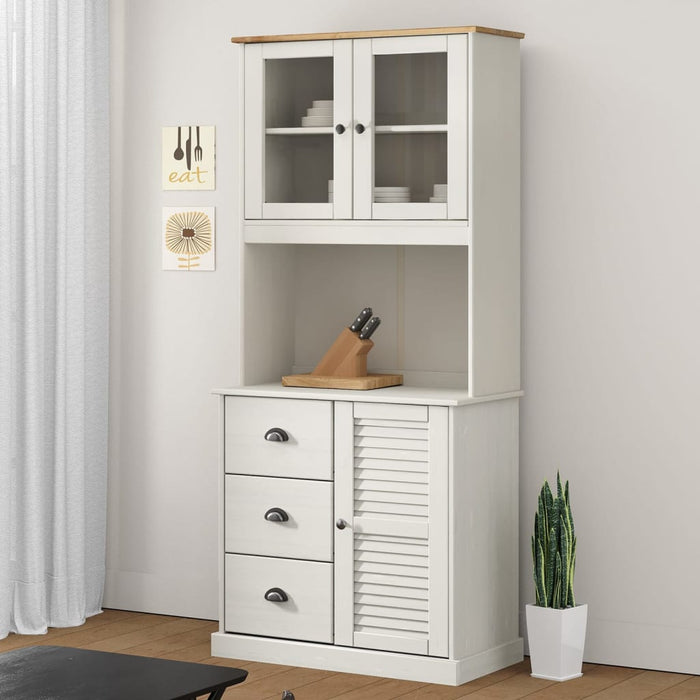 Dulap înalt VIGO, alb, 78x40x175 cm, lemn masiv de pin - WALTI WALTI