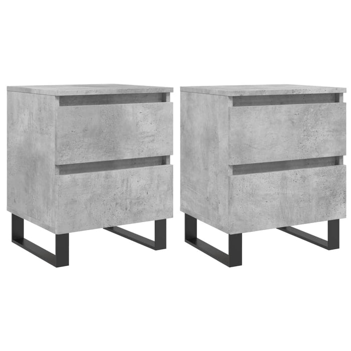 Noptiere, 2 buc., gri beton, 40x35x50 cm, lemn compozit - WALTI WALTI