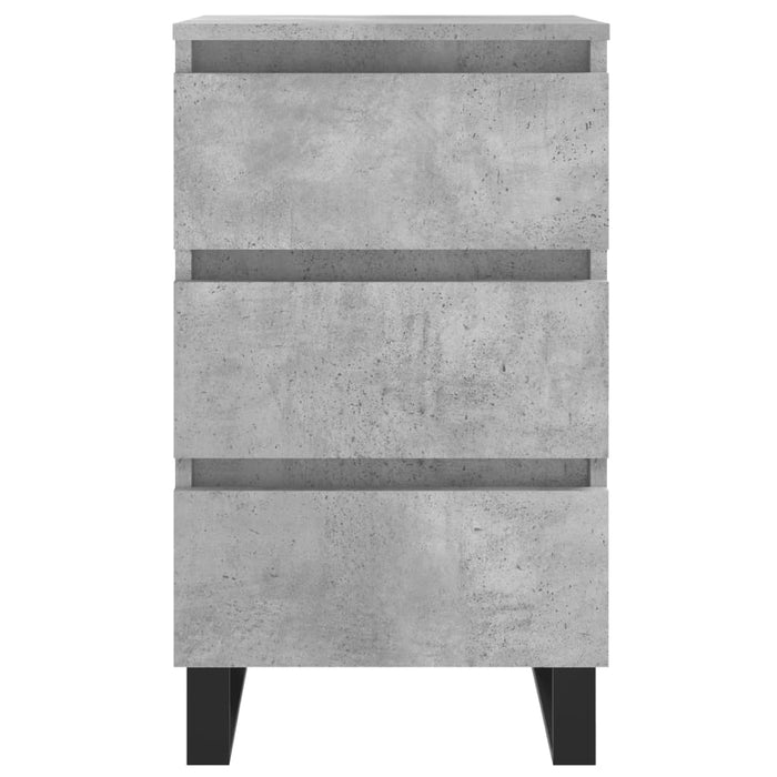 Noptiere, 2 buc., gri beton, 40x35x69 cm, lemn compozit WALTI
