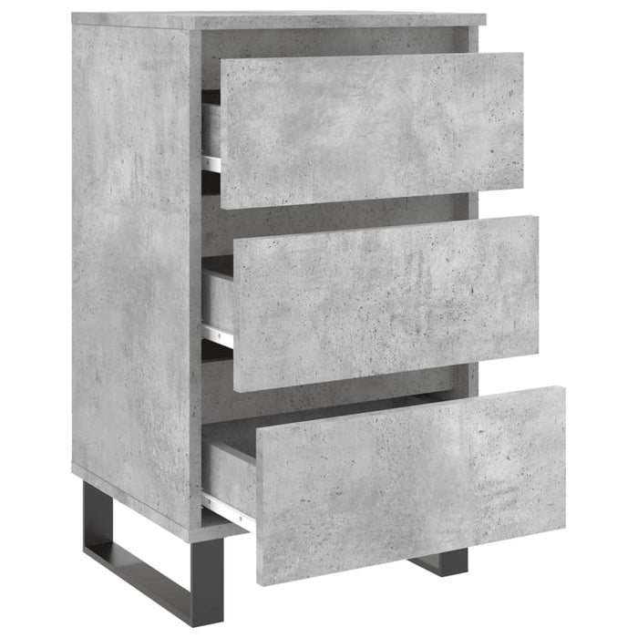 Noptiere, 2 buc., gri beton, 40x35x69 cm, lemn compozit WALTI
