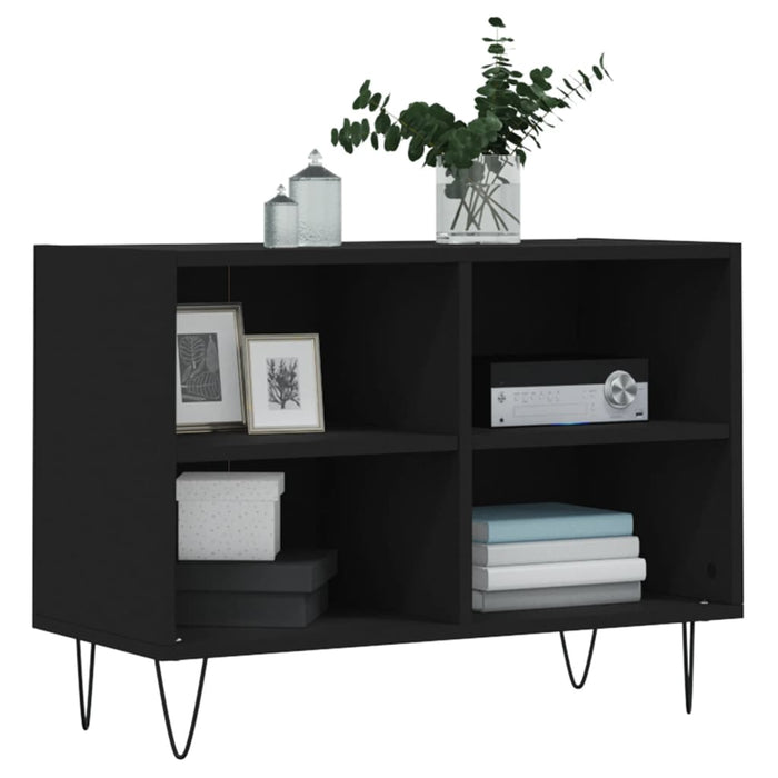Comodă TV, negru, 69,5x30x50 cm, lemn compozit WALTI