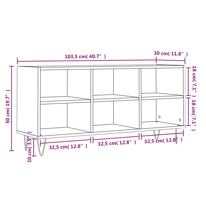 Comodă TV, gri beton, 103,5x30x50 cm, lemn compozit - WALTI WALTI