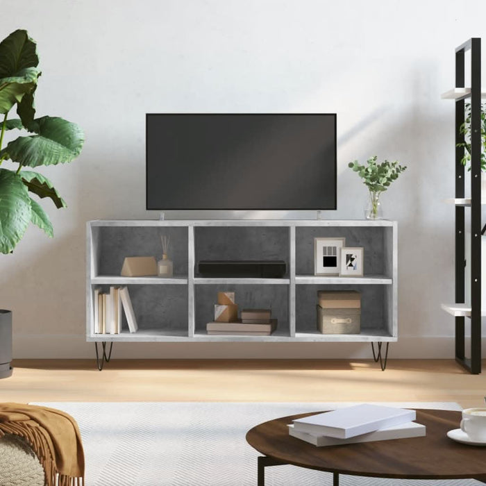 Comodă TV, gri beton, 103,5x30x50 cm, lemn compozit - WALTI WALTI