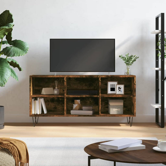 Comodă TV, stejar fumuriu, 103,5x30x50 cm, lemn compozit - WALTI WALTI