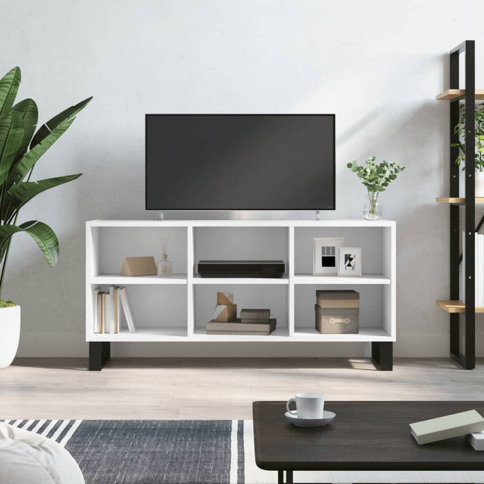 Comodă TV, alb, 103,5x30x50 cm, lemn compozit - WALTI WALTI