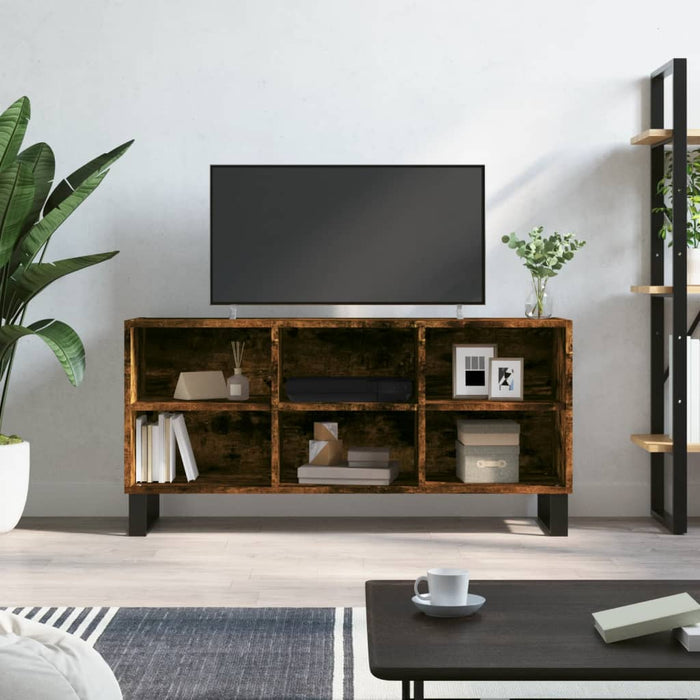 Comodă TV, stejar fumuriu, 103,5x30x50 cm, lemn compozit - WALTI WALTI