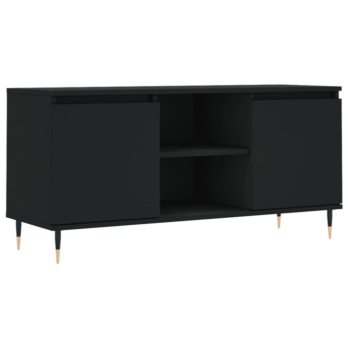Comodă TV, negru, 104x35x50 cm, lemn compozit WALTI