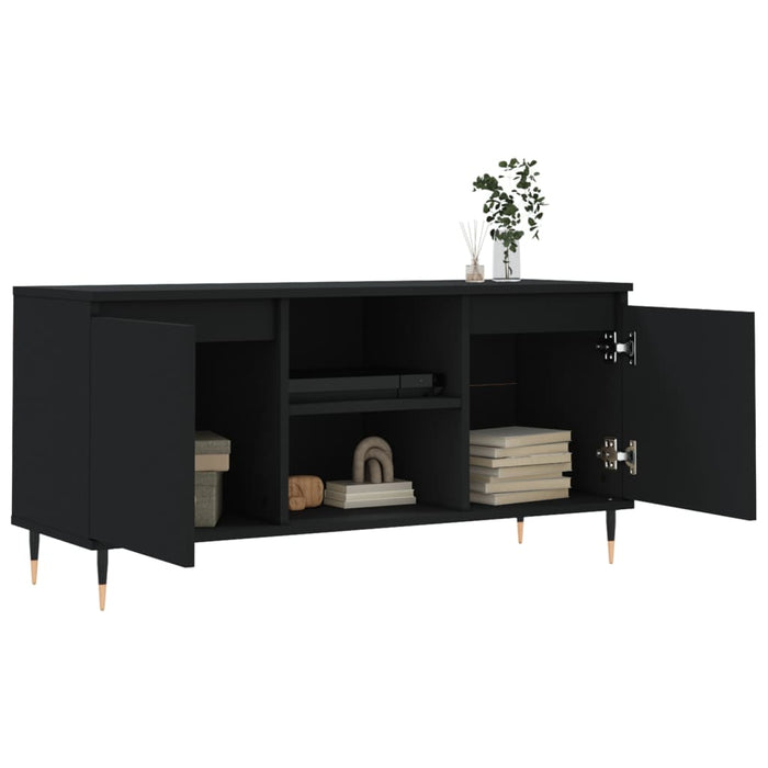 Comodă TV, negru, 104x35x50 cm, lemn compozit WALTI