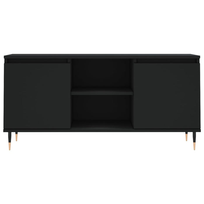 Comodă TV, negru, 104x35x50 cm, lemn compozit WALTI