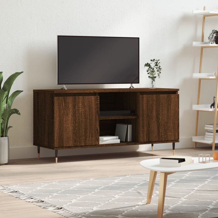 Comodă TV, stejar maro, 104x35x50 cm, lemn compozit WALTI