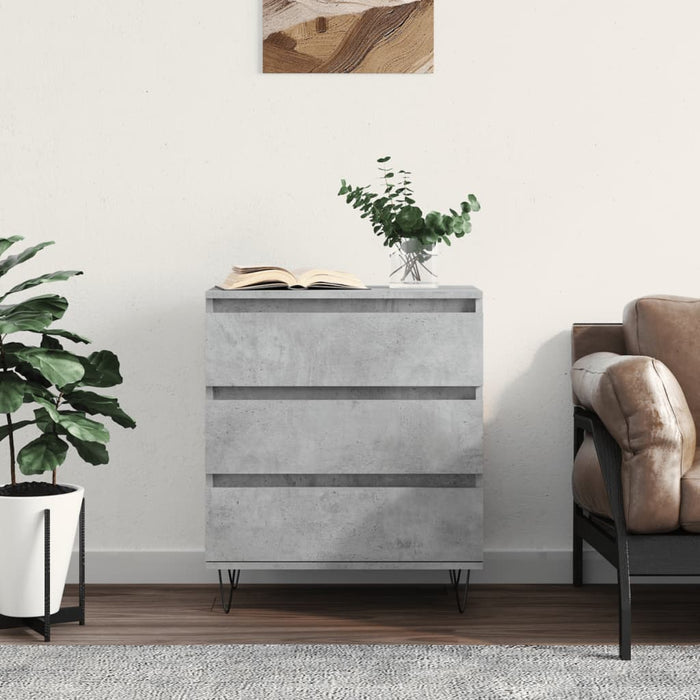 Servantă, gri beton, 60x35x70 cm, lemn prelucrat - WALTI WALTI