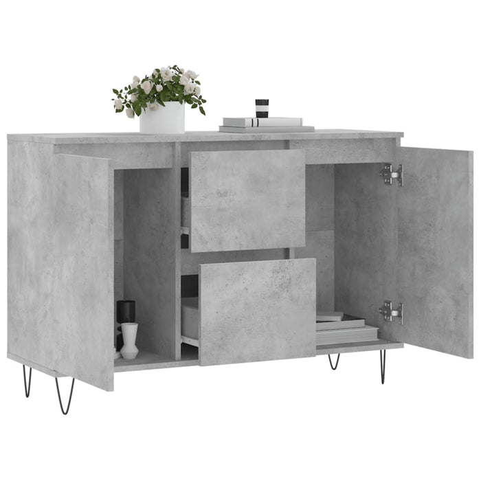 Servantă, gri beton, 104x35x70 cm, lemn prelucrat - WALTI WALTI
