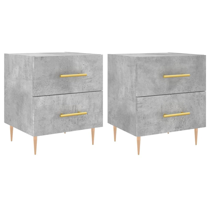 Noptiere, 2 buc., gri beton, 40x35x47,5 cm, lemn compozit - WALTI WALTI