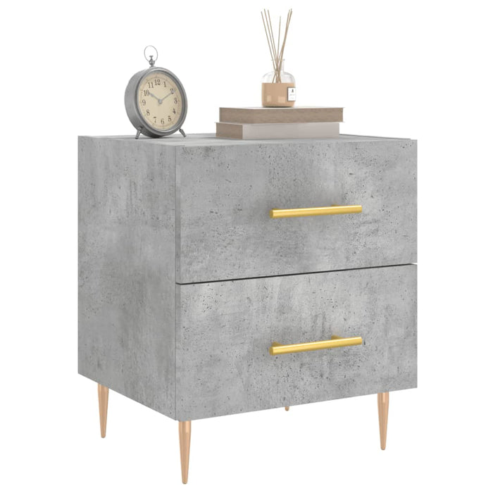 Noptiere, 2 buc., gri beton, 40x35x47,5 cm, lemn compozit - WALTI WALTI