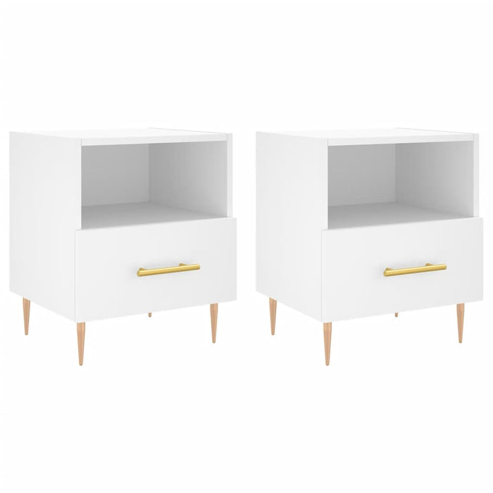 Noptiere, 2 buc., alb, 40x35x47,5 cm, lemn compozit - WALTI WALTI