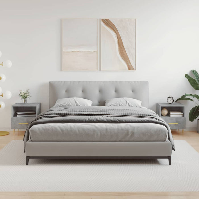 Noptiere, 2 buc., gri beton, 40x35x47,5 cm, lemn compozit - WALTI WALTI