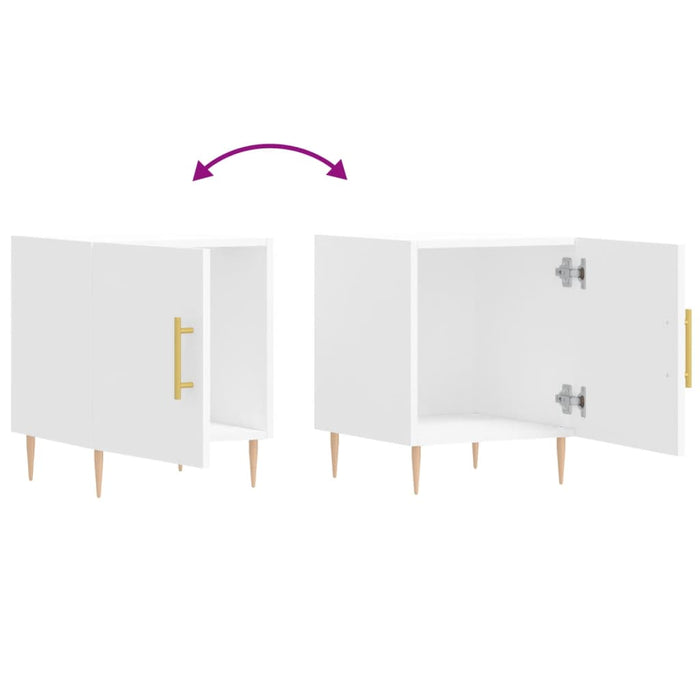 Noptiere, 2 buc., alb, 40x40x50 cm, lemn compozit - WALTI WALTI