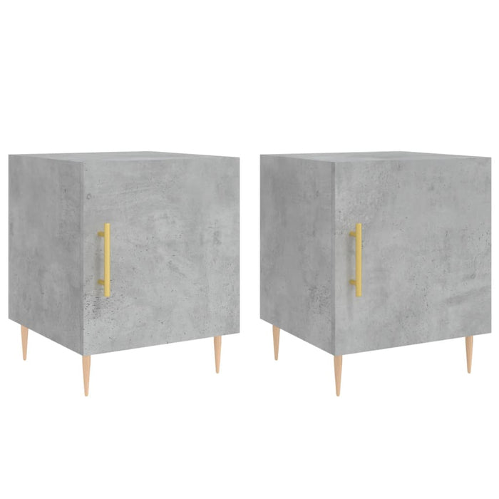 Noptiere, 2 buc., gri beton, 40x40x50 cm, lemn compozit - WALTI WALTI