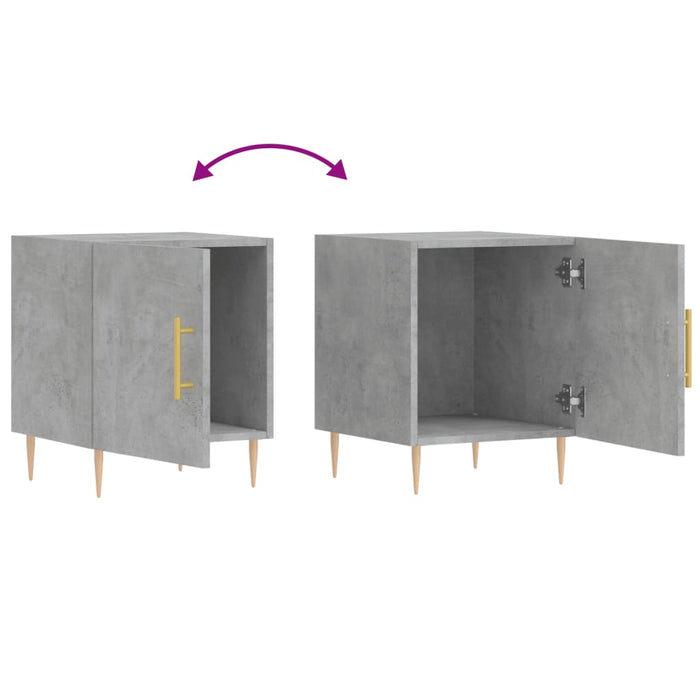 Noptiere, 2 buc., gri beton, 40x40x50 cm, lemn compozit - WALTI WALTI