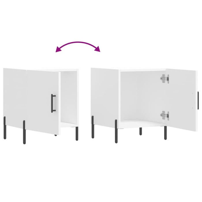 Noptiere, 2 buc., alb, 40x40x50 cm, lemn compozit - WALTI WALTI