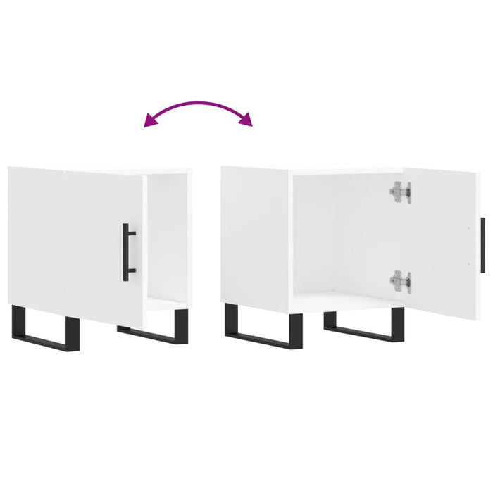 Noptiere, 2 buc., alb, 40x40x50 cm, lemn compozit - WALTI WALTI