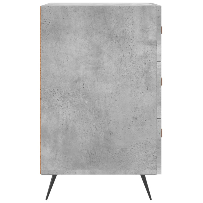 Noptieră, gri beton, 40x40x66 cm, lemn compozit - WALTI WALTI