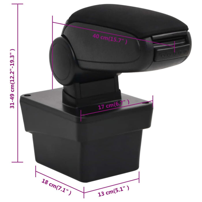Cotieră auto, negru, 17x40x(31-49) cm ABS - WALTI WALTI