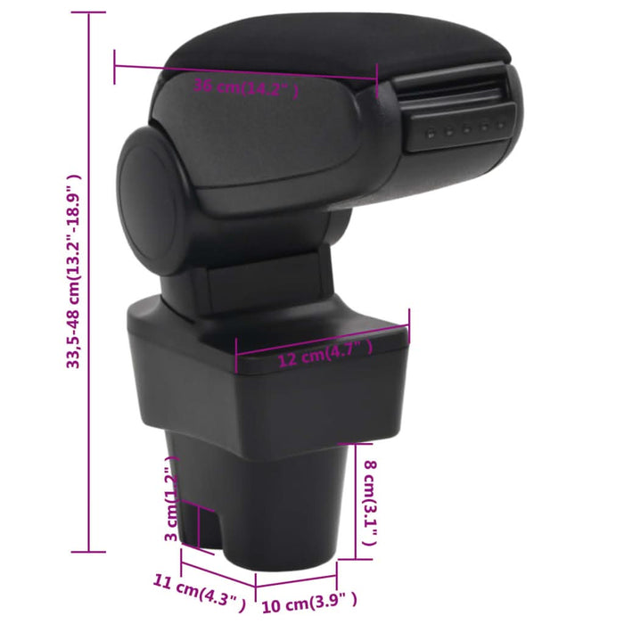 Cotieră auto, negru, 12x36x(33,5-48) cm ABS - WALTI WALTI