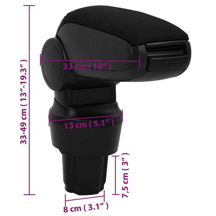Cotieră auto, negru, 13x33x(33-49) cm ABS - WALTI WALTI