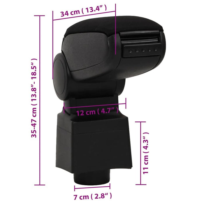 Cotieră auto, negru, 12x34x(35-47) cm ABS - WALTI WALTI