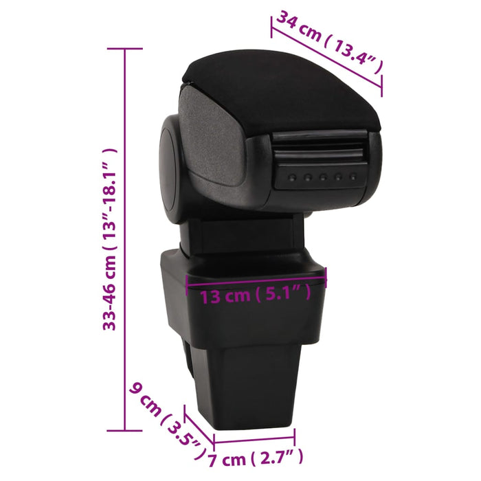 Cotieră auto, negru, 13x34x(33-46) cm ABS - WALTI WALTI
