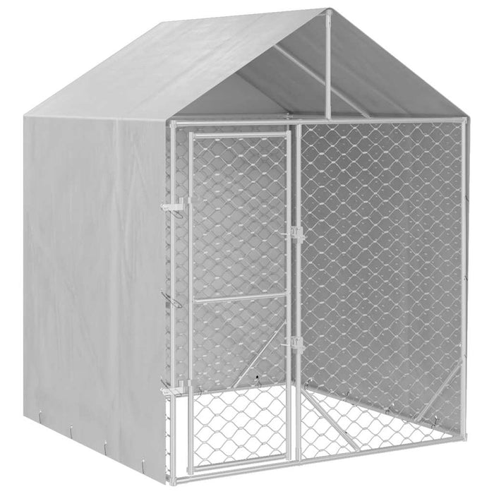 Padoc de exterior cu acoperiș argintiu 2x2x2,5m oțel galvanizat - WALTI WALTI