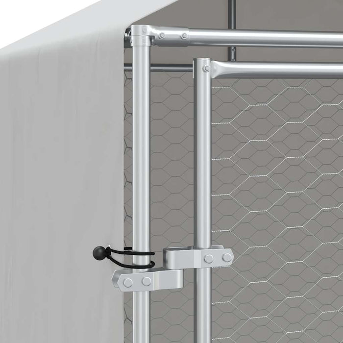Padoc de exterior cu acoperiș argintiu 2x2x2,5m oțel galvanizat - WALTI WALTI