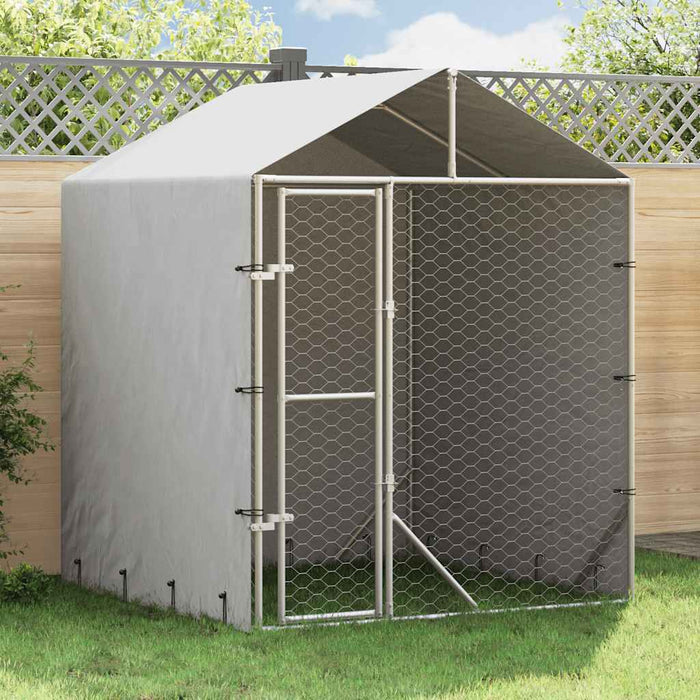 Padoc de exterior cu acoperiș argintiu 2x2x2,5m oțel galvanizat - WALTI WALTI