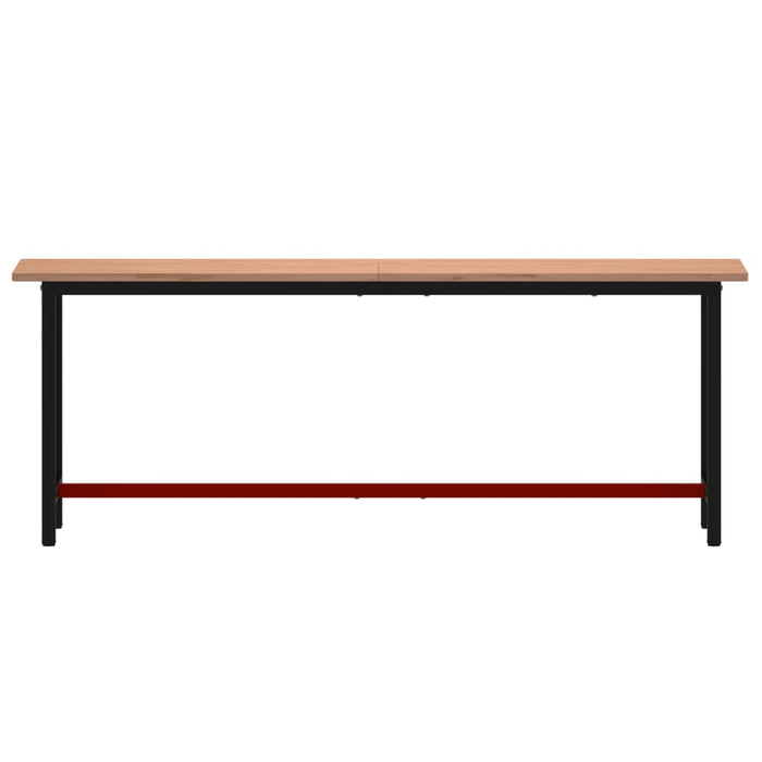 Banc de lucru 220x55x81,5 cm, lemn masiv de fag și metal WALTI