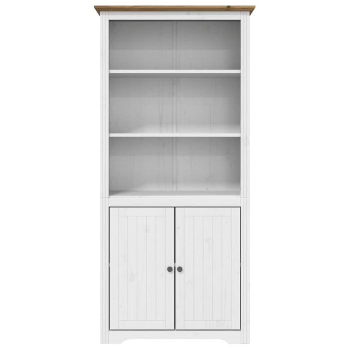 Bibliotecă "BODO", alb și maro, 82x40x173 cm, lemn masiv de pin - WALTI WALTI