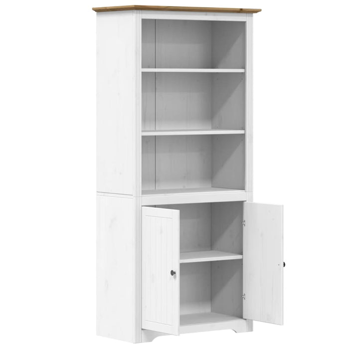 Bibliotecă "BODO", alb și maro, 82x40x173 cm, lemn masiv de pin - WALTI WALTI