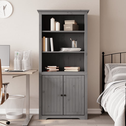 Bibliotecă "BODO", gri, 82x40x173 cm, lemn masiv de pin - WALTI WALTI