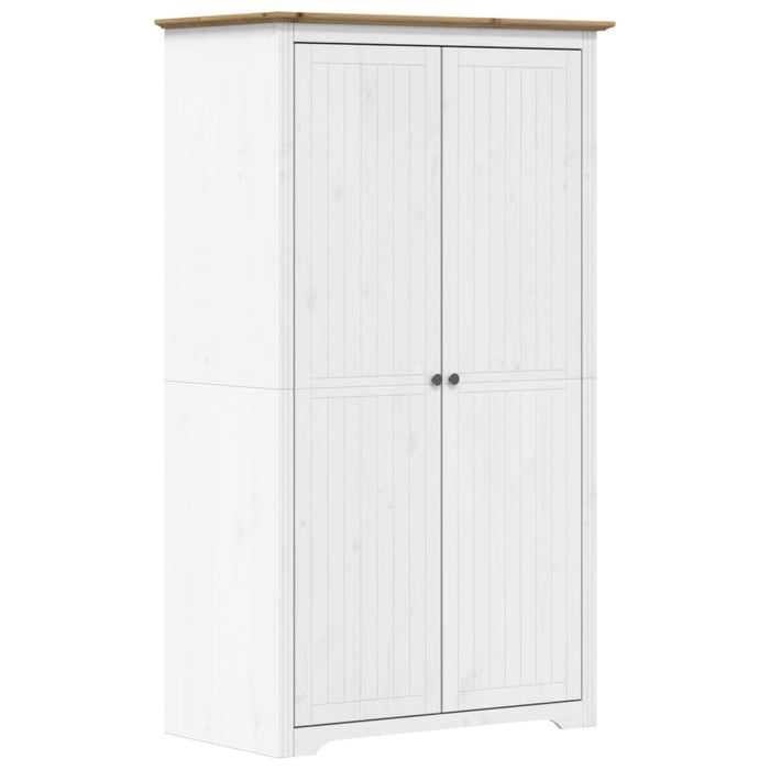 Șifonier "BODO", alb & maro, 99x53,5x173 cm, lemn masiv de pin - WALTI WALTI