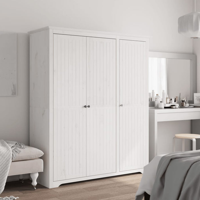 Șifonier "BODO", alb, 146x53,5x173 cm, lemn masiv de pin - WALTI WALTI