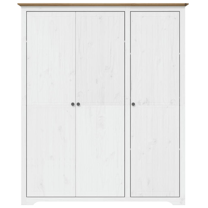 Șifonier "BODO", alb & maro, 146x53,5x173 cm, lemn masiv de pin - WALTI WALTI